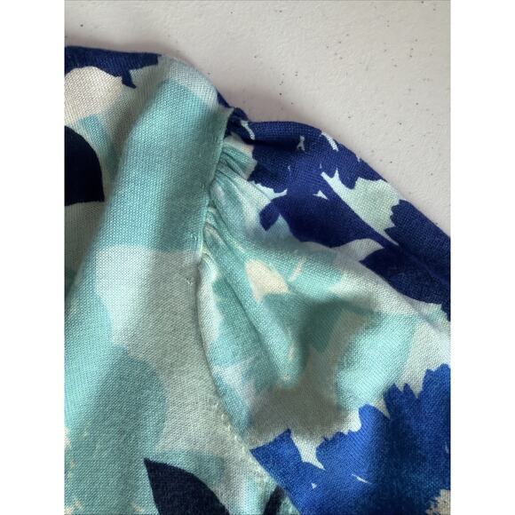 Talbots Womens 1X Floral Sweater Lightweight Cotton Tencel Bloomcore Blue XL - Picture 8 of 12